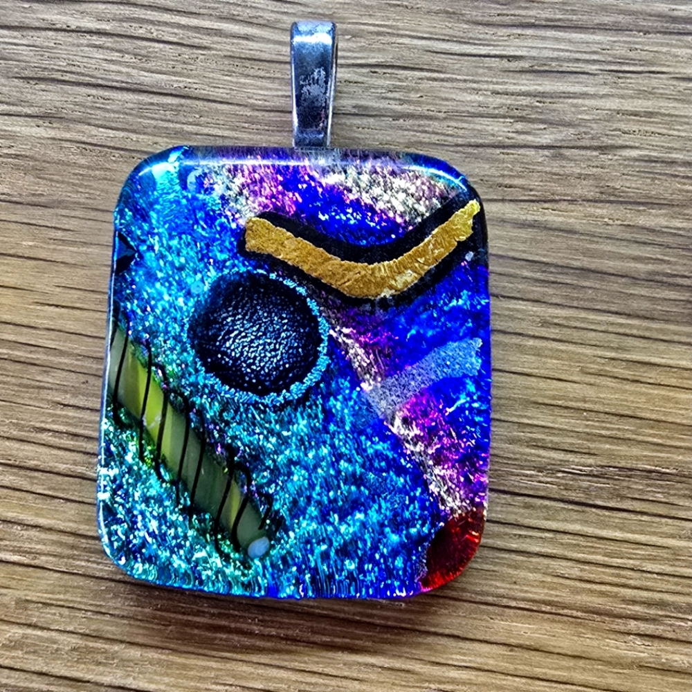 Dichroic Glass Pendant Fused Glass Large